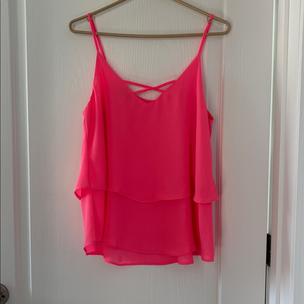 Neon Pink Flounce Tank - Picture 3 of 4